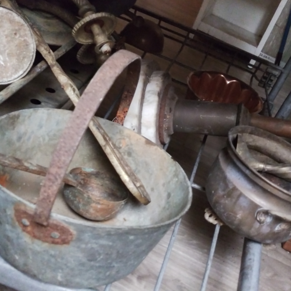 19th century primitive copper, tin, and iron